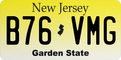 NJ license plate B76VMG