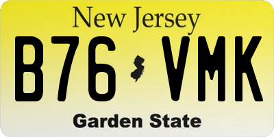 NJ license plate B76VMK