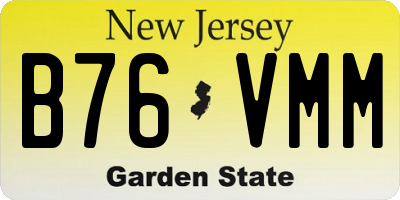 NJ license plate B76VMM