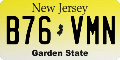 NJ license plate B76VMN