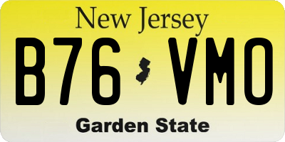 NJ license plate B76VMO
