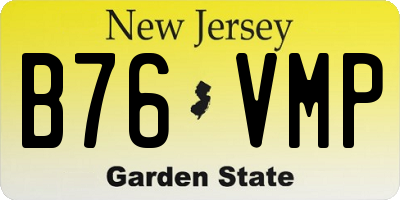 NJ license plate B76VMP