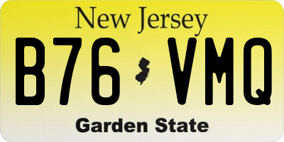 NJ license plate B76VMQ