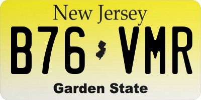 NJ license plate B76VMR