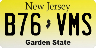 NJ license plate B76VMS