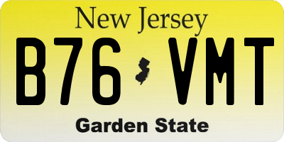 NJ license plate B76VMT