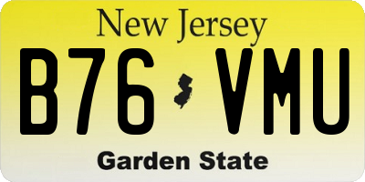NJ license plate B76VMU