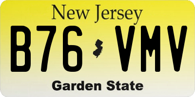NJ license plate B76VMV