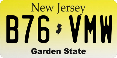 NJ license plate B76VMW