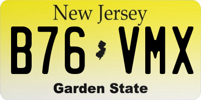 NJ license plate B76VMX