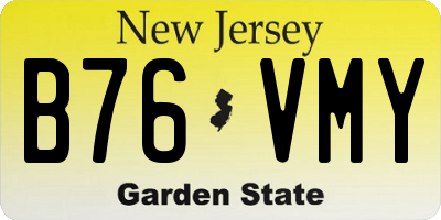 NJ license plate B76VMY