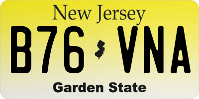 NJ license plate B76VNA