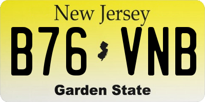 NJ license plate B76VNB