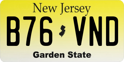 NJ license plate B76VND