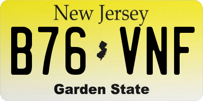 NJ license plate B76VNF