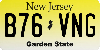 NJ license plate B76VNG