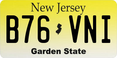 NJ license plate B76VNI