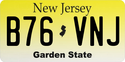 NJ license plate B76VNJ