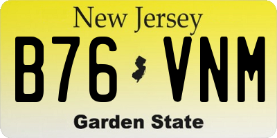 NJ license plate B76VNM