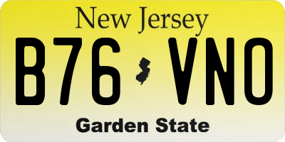 NJ license plate B76VNO