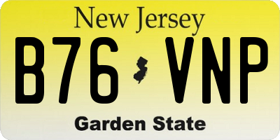 NJ license plate B76VNP