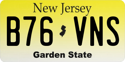 NJ license plate B76VNS