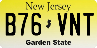 NJ license plate B76VNT