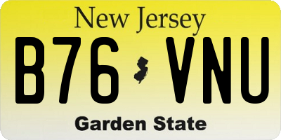 NJ license plate B76VNU
