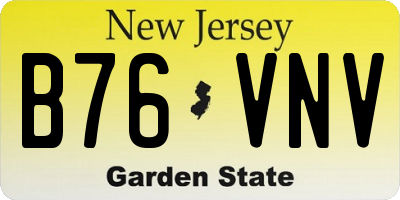 NJ license plate B76VNV