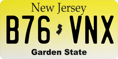 NJ license plate B76VNX