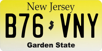 NJ license plate B76VNY