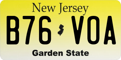 NJ license plate B76VOA