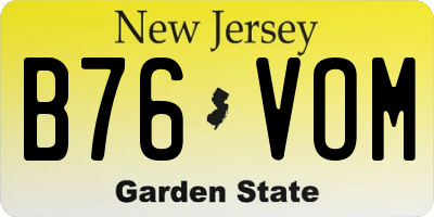NJ license plate B76VOM