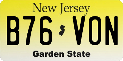 NJ license plate B76VON