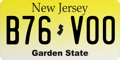 NJ license plate B76VOO