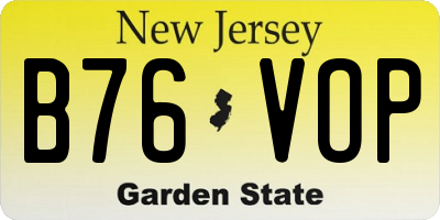 NJ license plate B76VOP