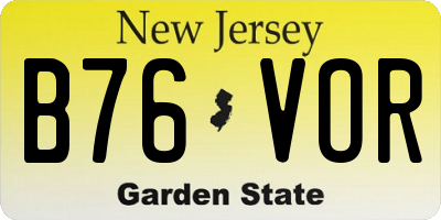NJ license plate B76VOR