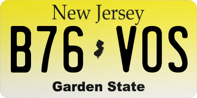 NJ license plate B76VOS