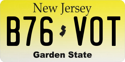 NJ license plate B76VOT