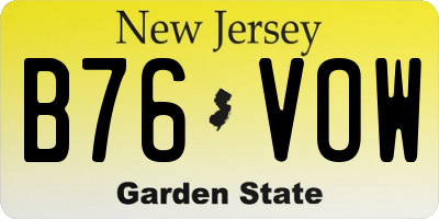 NJ license plate B76VOW