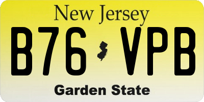 NJ license plate B76VPB