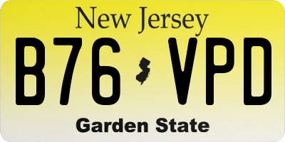 NJ license plate B76VPD