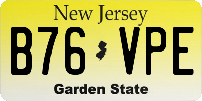 NJ license plate B76VPE