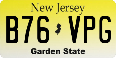NJ license plate B76VPG