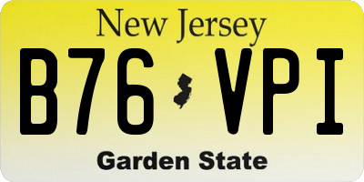 NJ license plate B76VPI