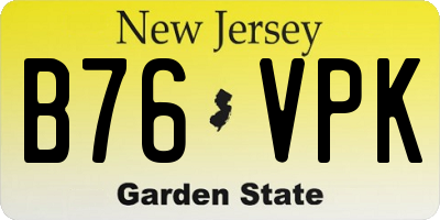 NJ license plate B76VPK