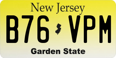 NJ license plate B76VPM