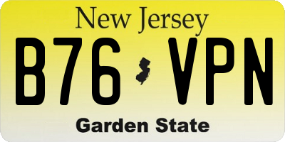 NJ license plate B76VPN
