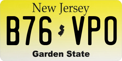 NJ license plate B76VPO