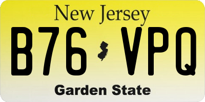 NJ license plate B76VPQ
